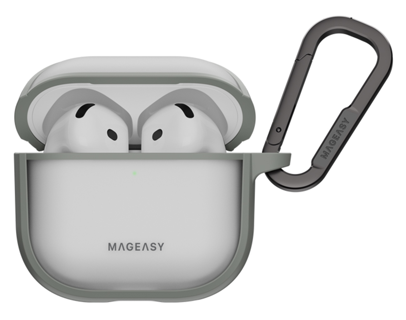 كفر MagEasy Roam لسماعة ابل AirPods 4 / يحمي من الطيحات / رصاصي شفاف
