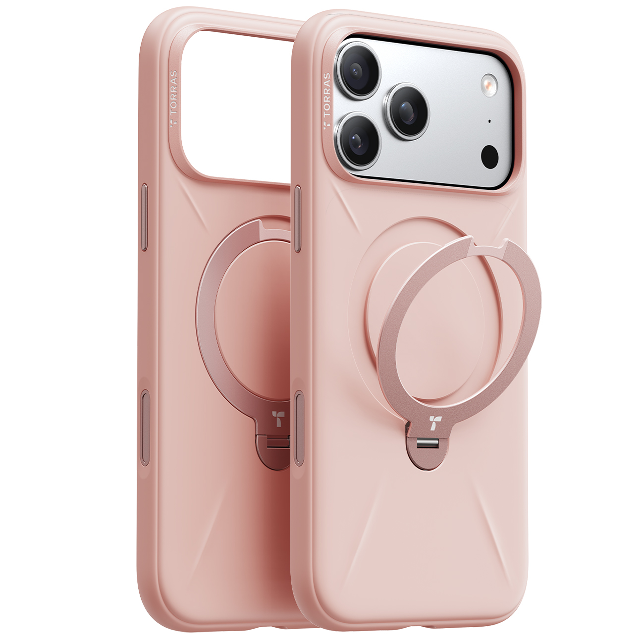 Torras Case for iPhone 17 Pro Max / MagSafe Compatible / Built-in Grip / Soft Silicone / Pink