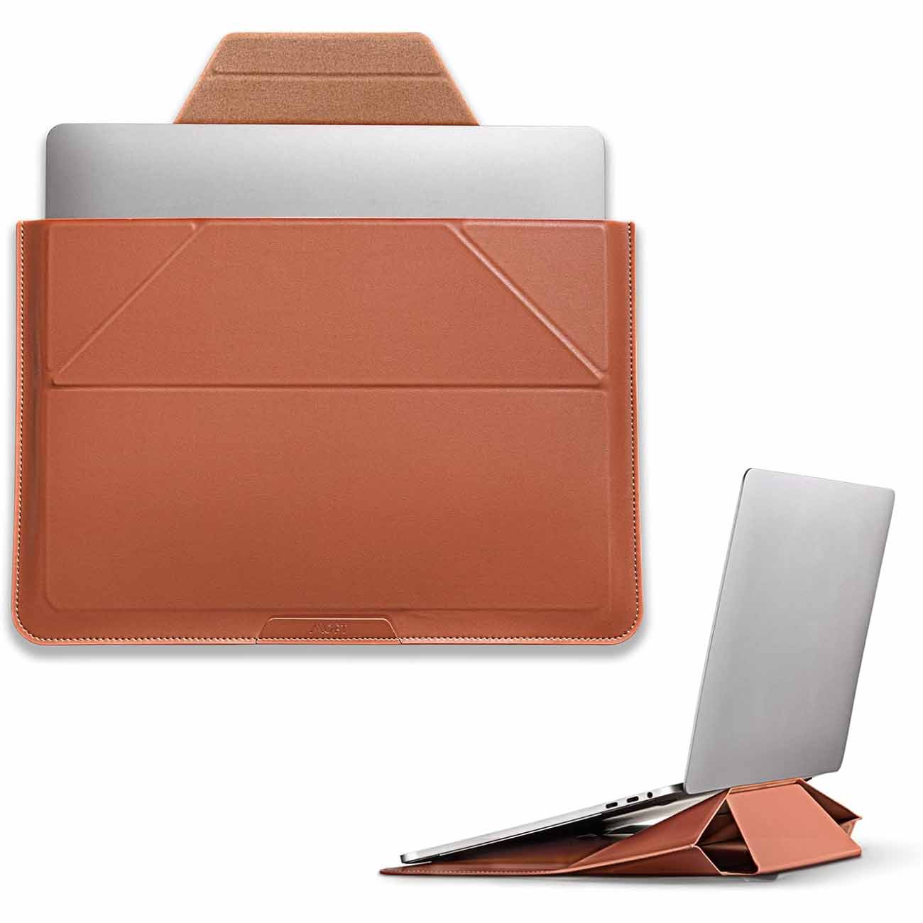 شنطة موفت لاجهزة اللابتوب / حجم 14 انش / تتحول ستاند بعدة زوايا / لون Sienna Brown