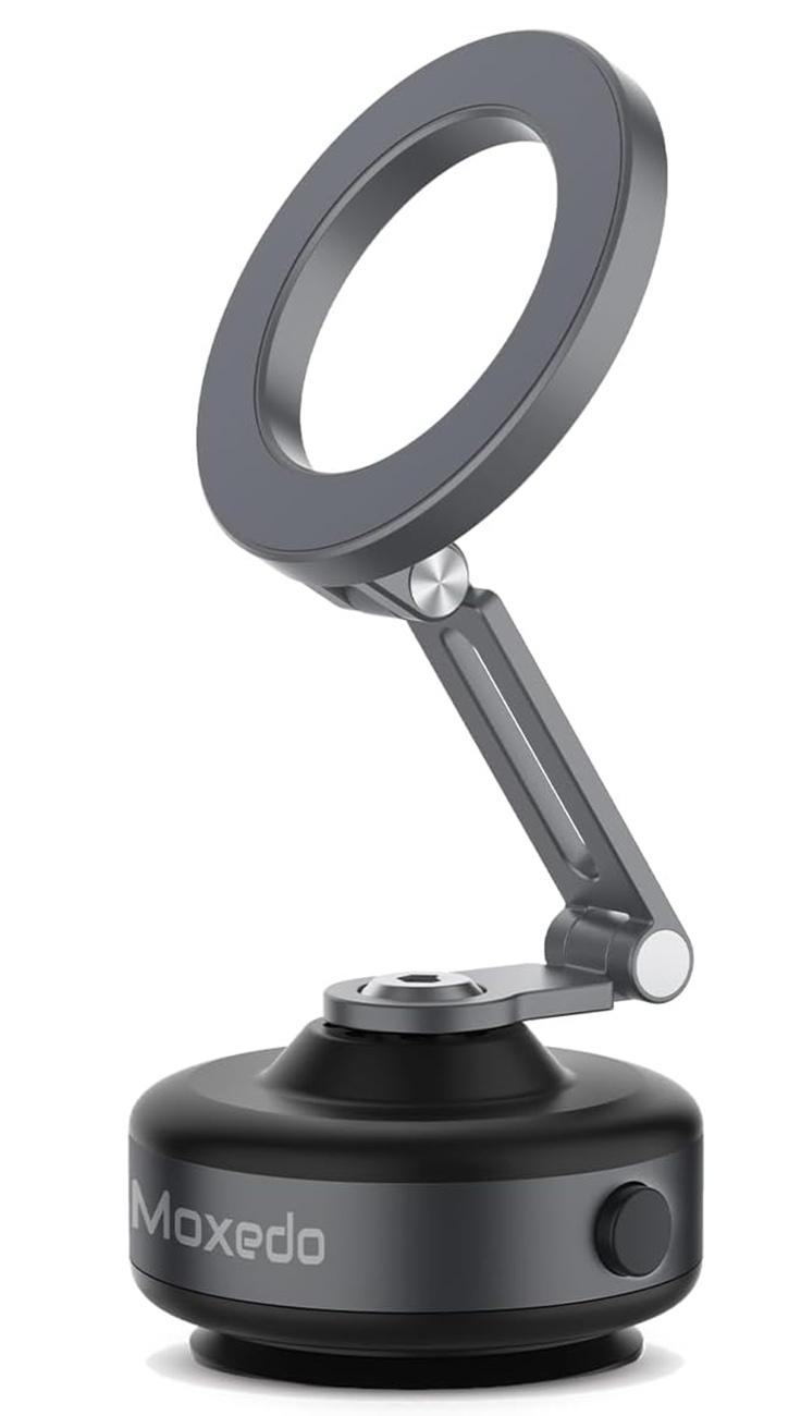 ستاند Moxedo المغناطيسي للجوال / قاعدة شفط / ينطوي / يثبت على الطبلون / يدور 360 درجة / يدعم MagSafe