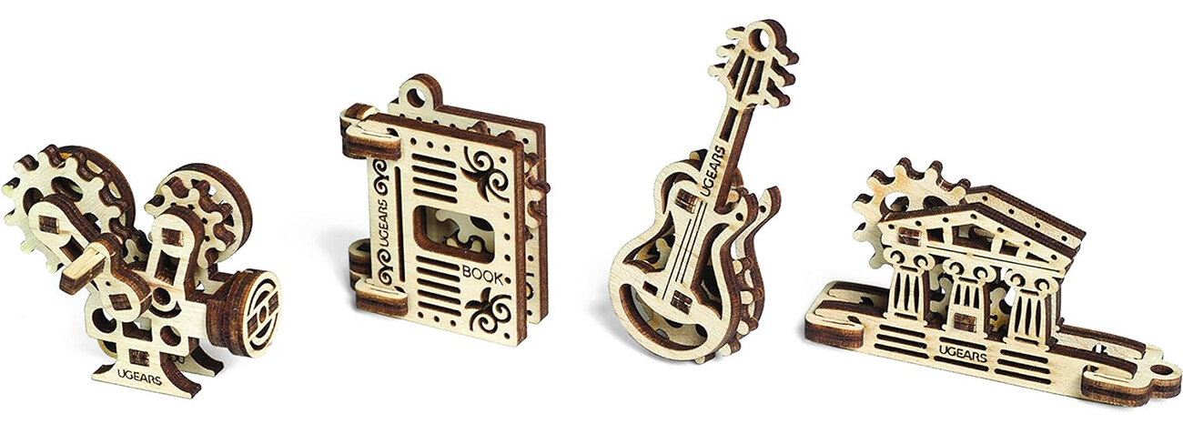 لعبة تركيب ميكانيكية من Ugears / قطع خشبية / تصميم 3D جميل / U-Fidget Creation