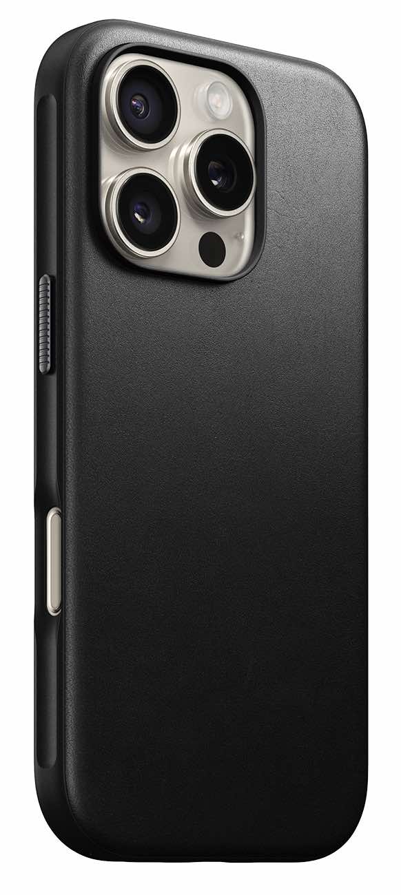 Nomad Modern Case for iPhone 16 Pro Max / Drop Resistant / Support MagSafe / Black Leather