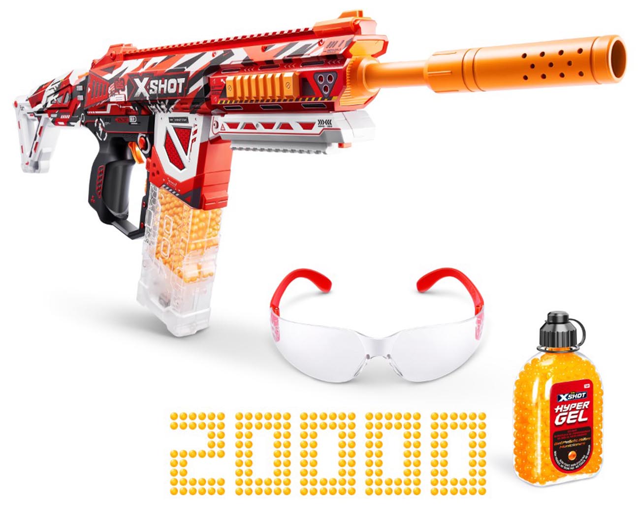 لعبة Hyper Gel Blaster من X-Shot / مع 20 الف كرة جل / مع نظارات للسلامة