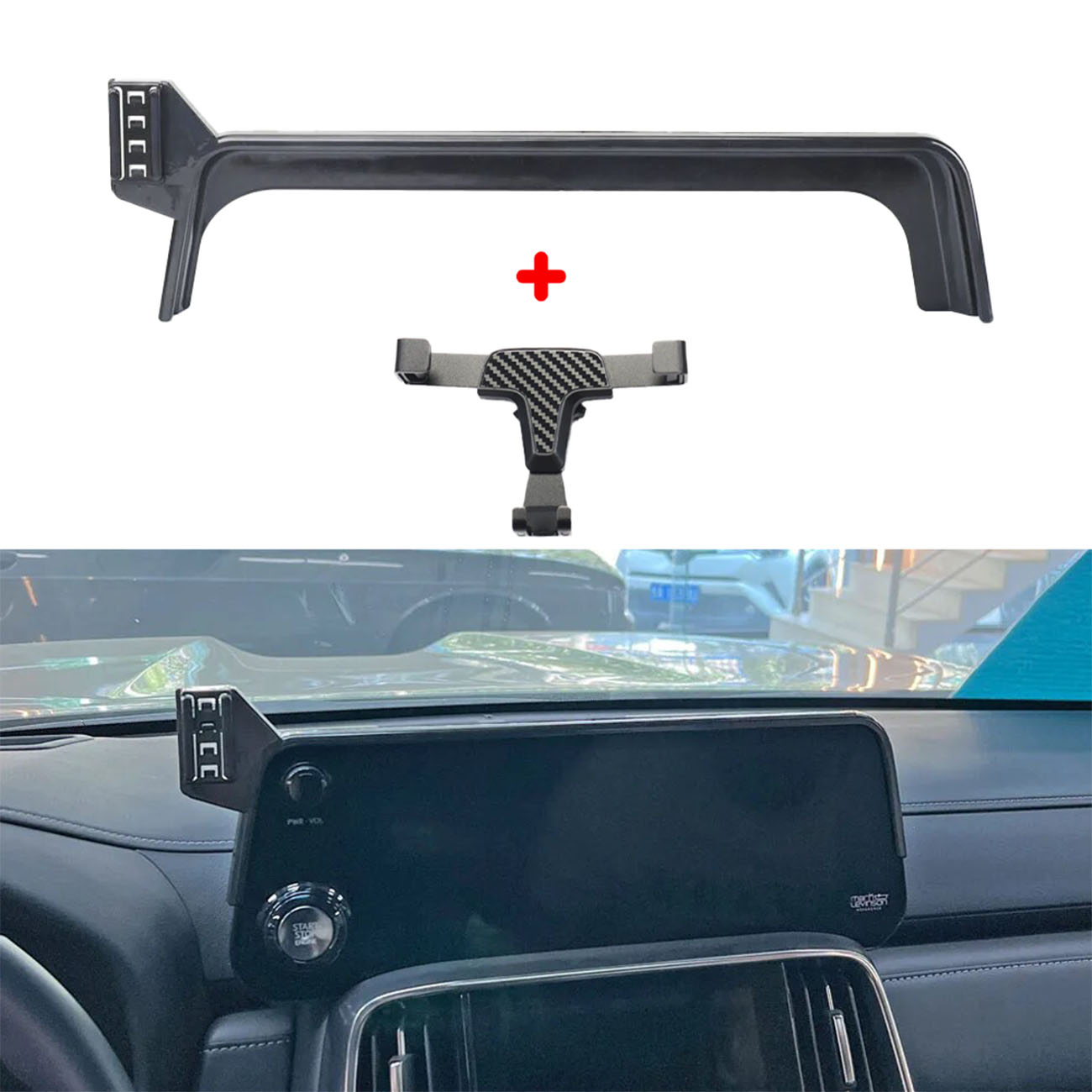 قطعة تركيب الجوال على الشاشة + ستاند لسيارة ليكزس 600 / قوي و عملي / اسود