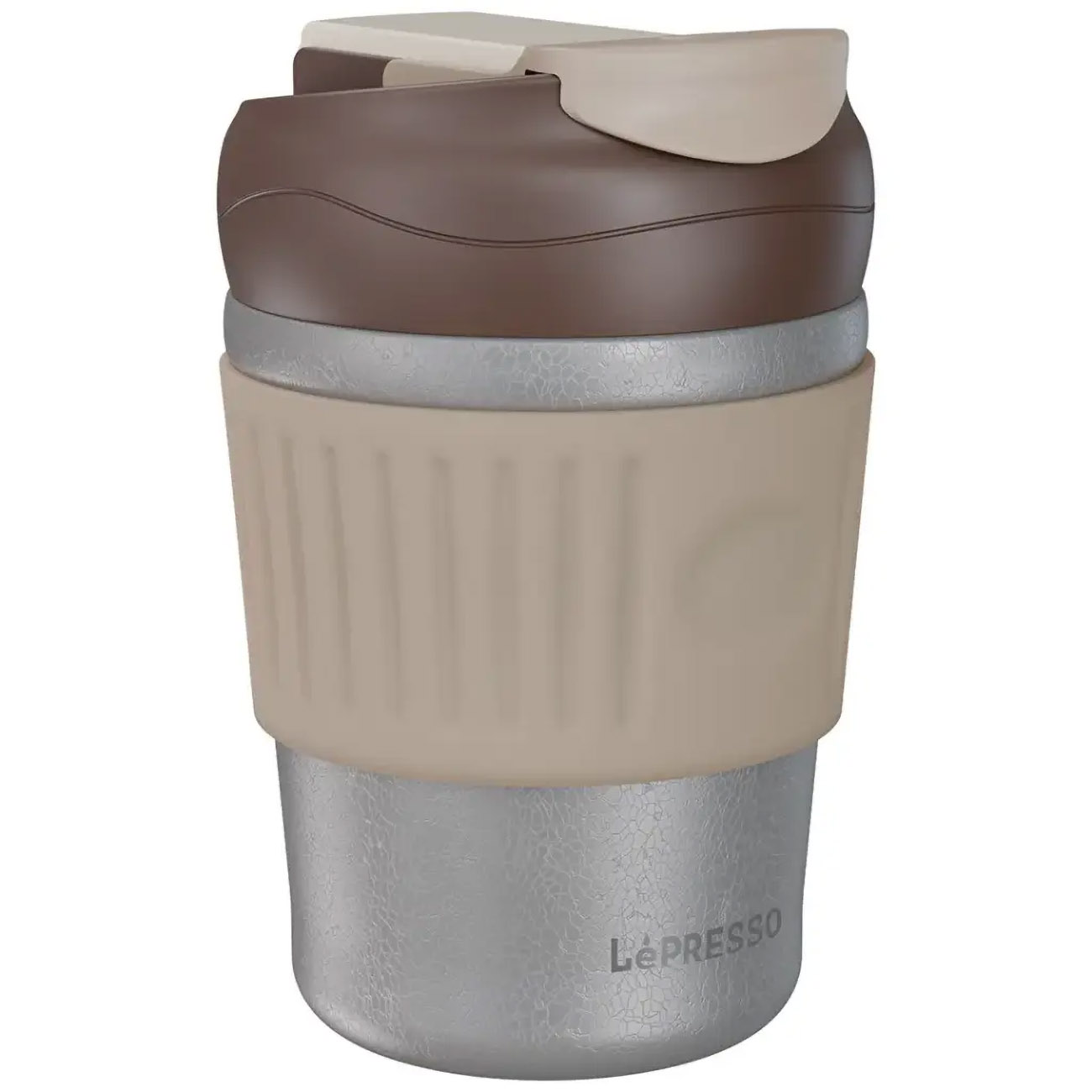LePresso Morningscape Tumbler Mug / 350ml Capacity / Dual Sip System / Grey