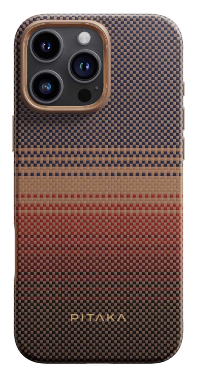PITAKA Case for iPhone 16 Pro / Carbon Fiber / Support MagSafe / Full Coverage / Sunset