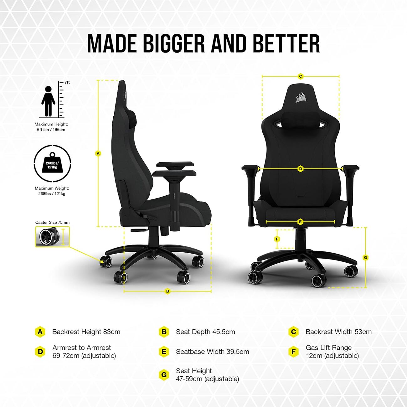 Corsair TC200 Gaming Chair / Black in Qatar