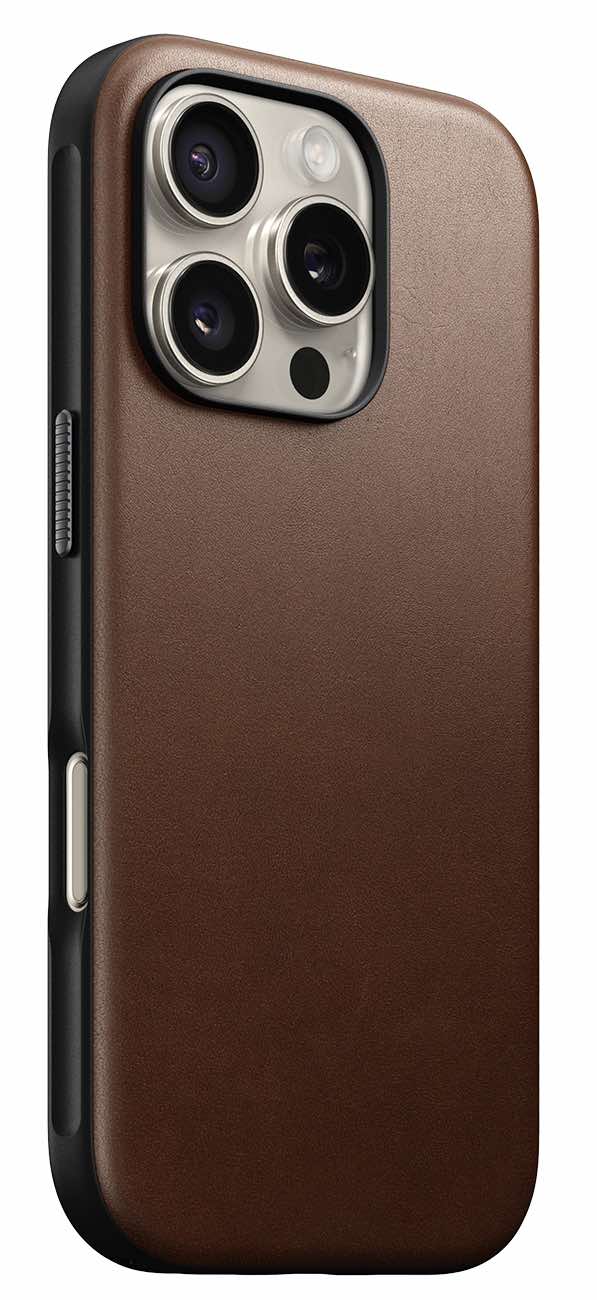 كفر Nomad Modern لايفون 16 برو / ضد الطيحات / يدعم MagSafe / جلد بني