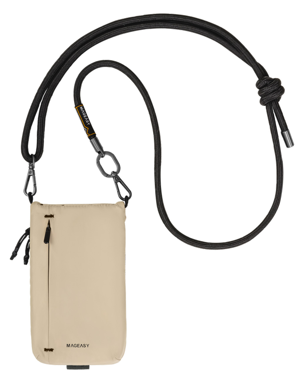 MagEasy Phone Crossbody Bag / Foldable / Beige With Black Strap