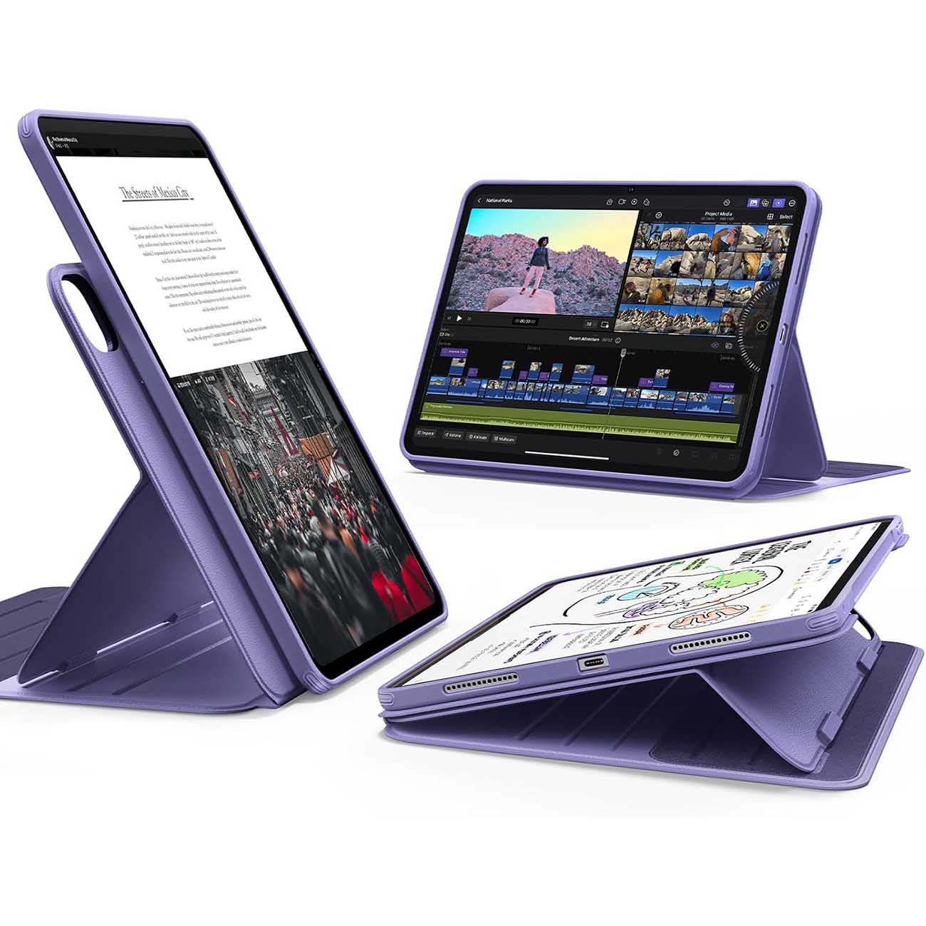 ESR Magnetic Case for iPad Pro 13 inch 2025 & 2024 / Built-in Stand / Purple