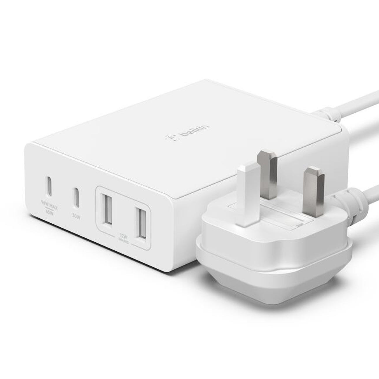 Belkin GaN Charger / 108W Power / 2 Type-C Ports + 2 USB-A Ports / 2m Cable