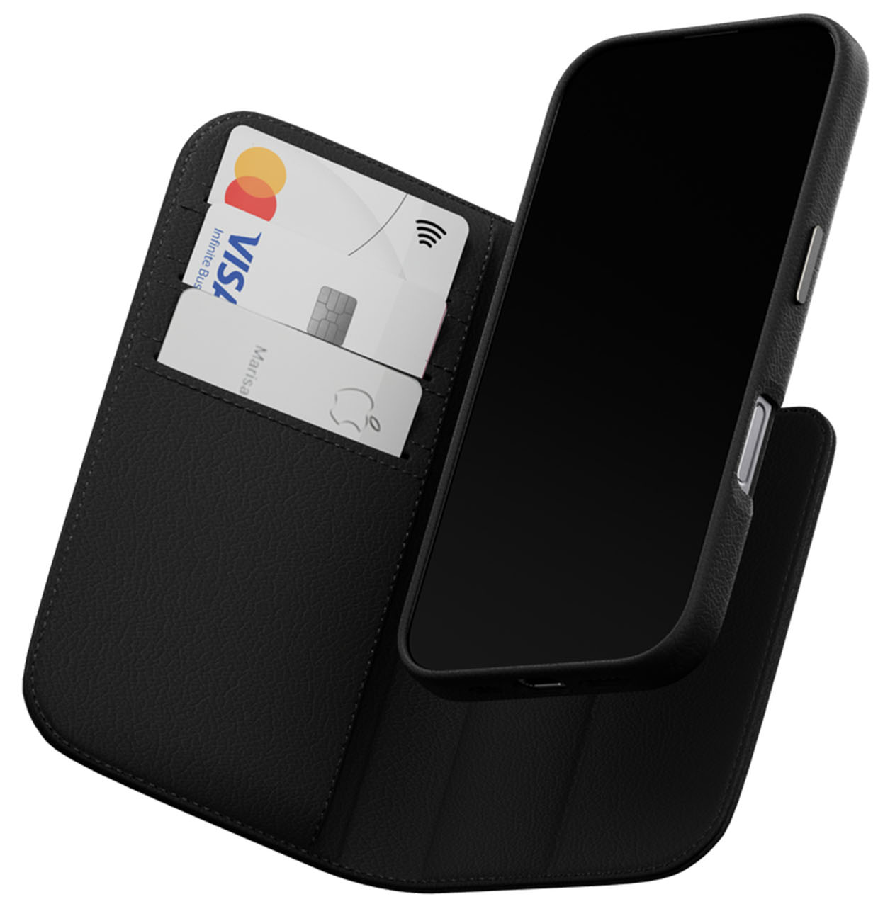 كفر MagEasy لايفون 16 برو / مع غطاء جوال مغناطيسي / ستاند + بووك مدمج / يدعم MagSafe / اسود