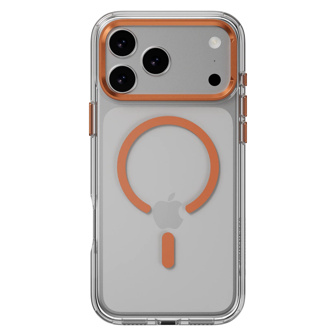 SwitchEasy Case for iPhone 17 Pro / Built-in Stand / MagSafe / Drop-Resistant / Clear & Orange