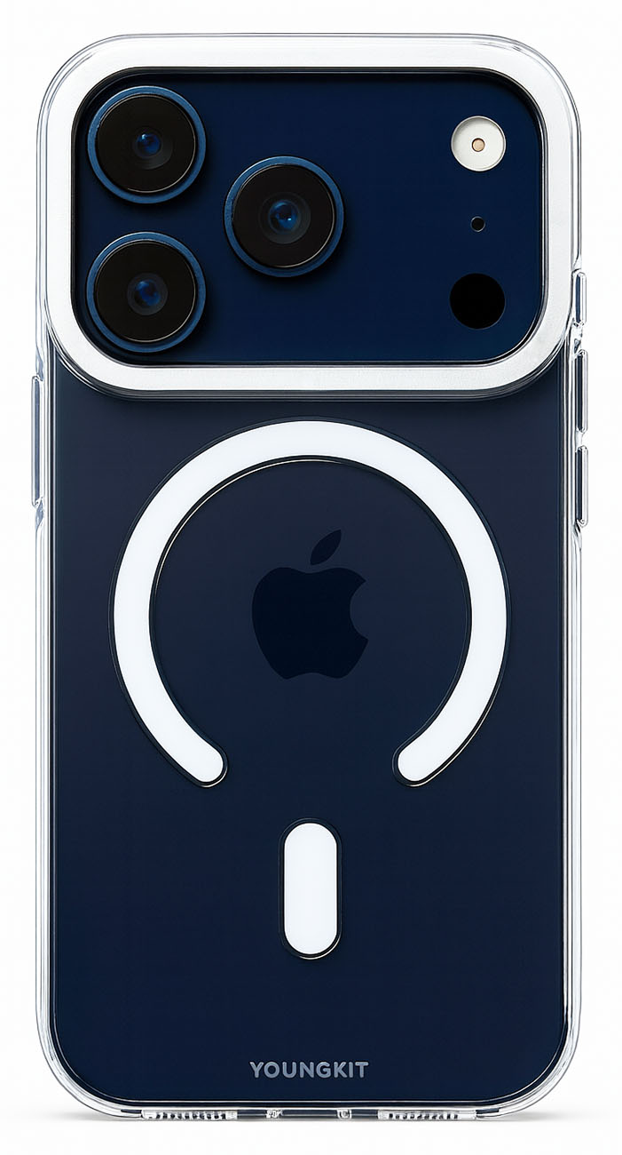 YoungKit Case for iPhone 17 Pro / Supports MagSafe / Steel Camera Frame / Clear