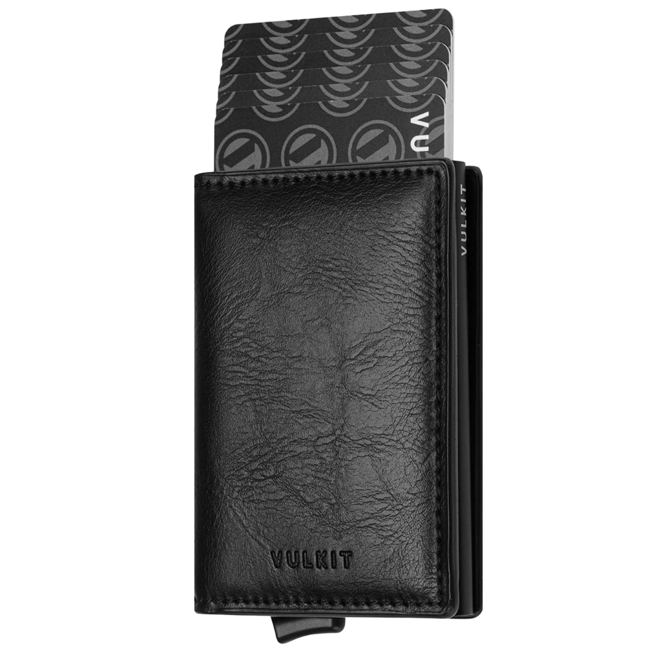 VULKIT Card Wallet / RFID Protection / Slim Design / Holds Up to 7 Cards / Black