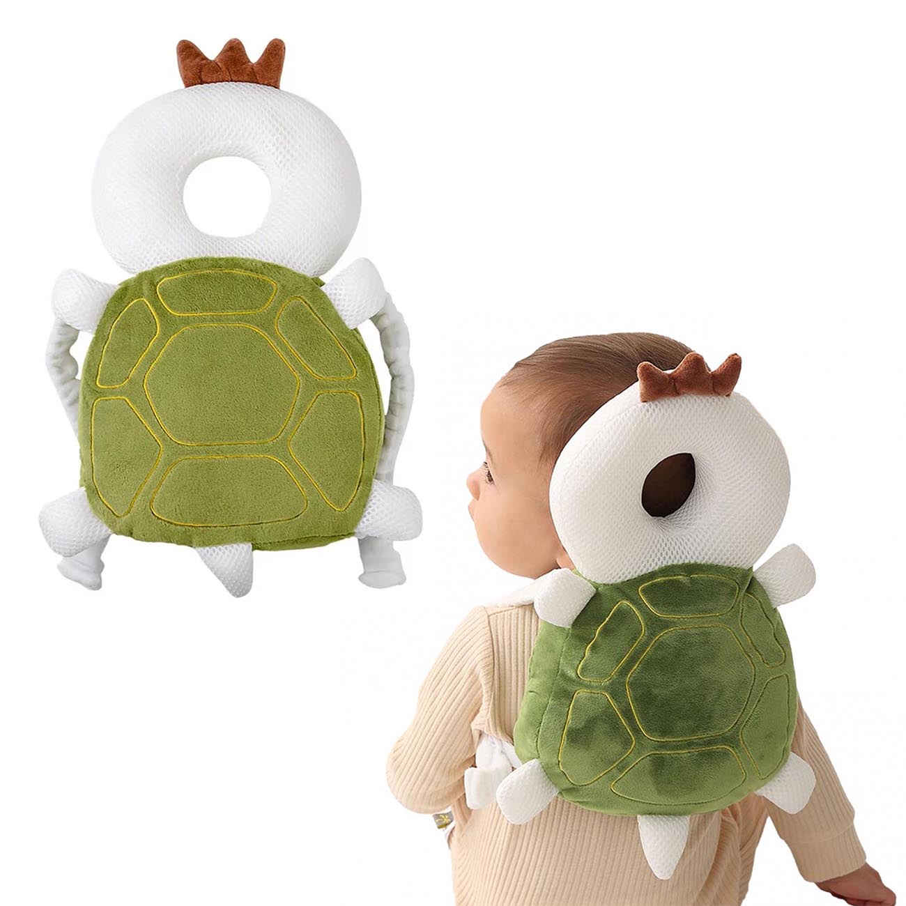 Baby Head & Back Protection Pillow / Soft & Cushioned / Cute Turtle Design