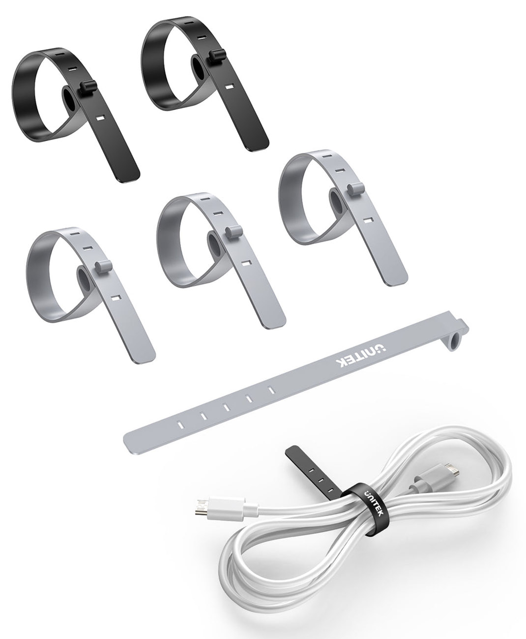 Unitek Cable Organizer Pack / Length 13.5 cm / Reusable / 5 Pieces