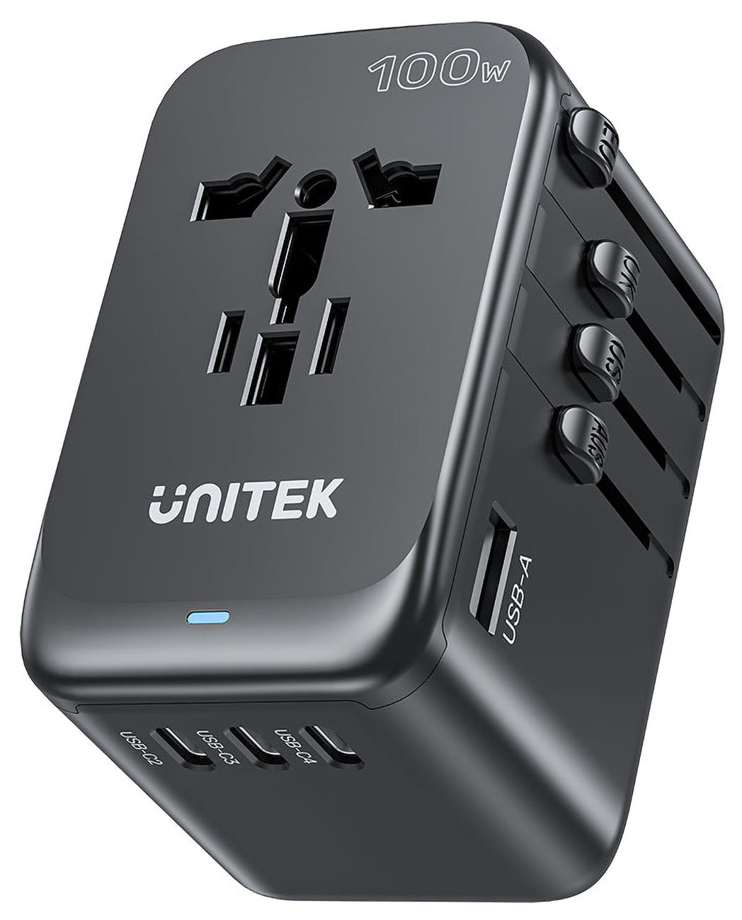 Unitek Travel Charger / 4 Type-C + 1 USB Ports / 100W Power / GaN Technology / Universal 