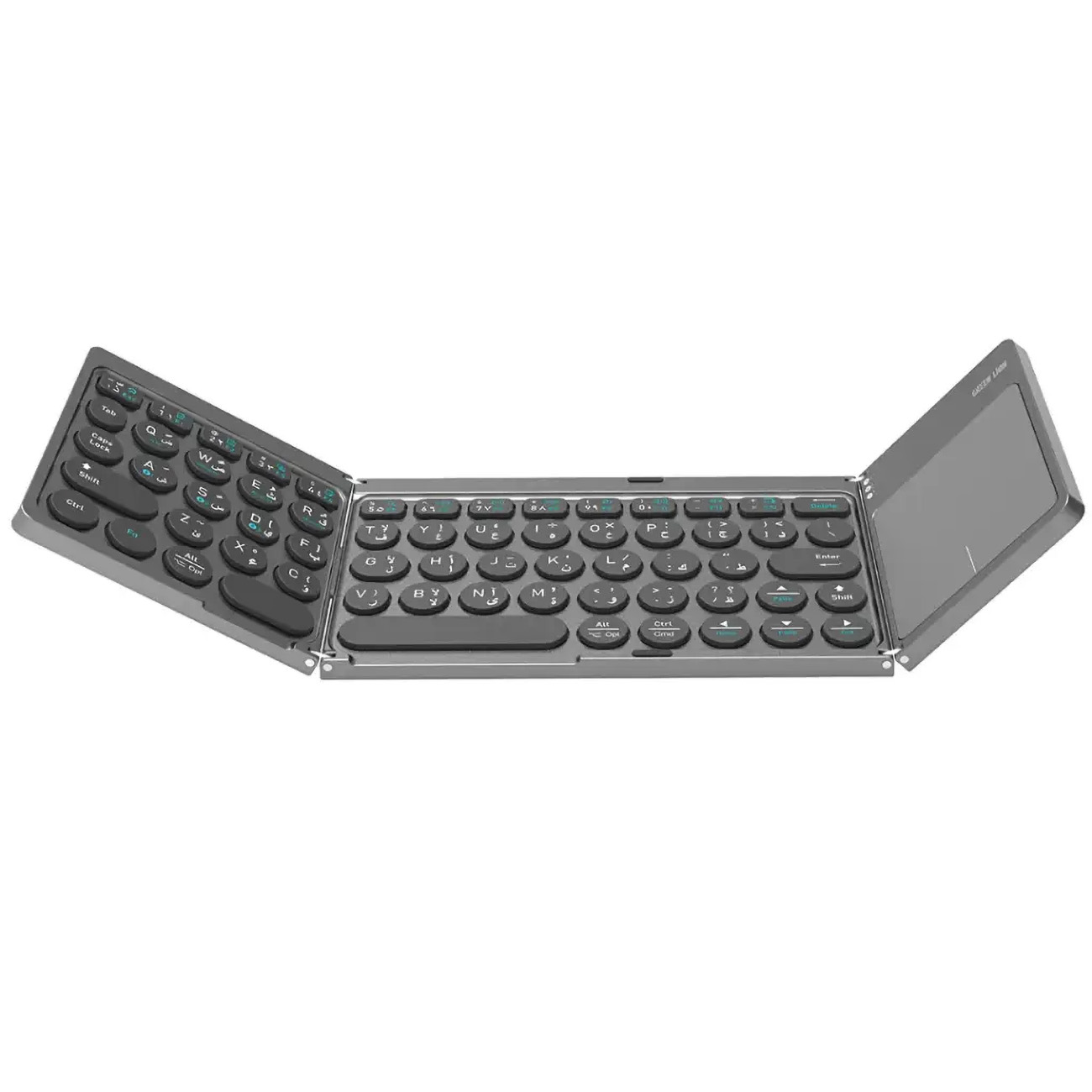 Green Tri-Fold Keyboard / Bluetooth 5.0 / With Touchpad / 20 Days Usage / Arabic & English