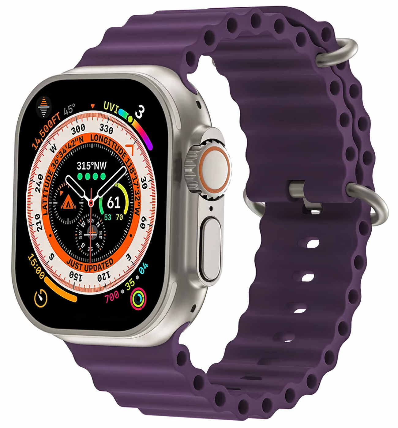سير Ocean Band الرياضي من 974Bands لساعة ابل الترا / حجم 49 / بنفسجي