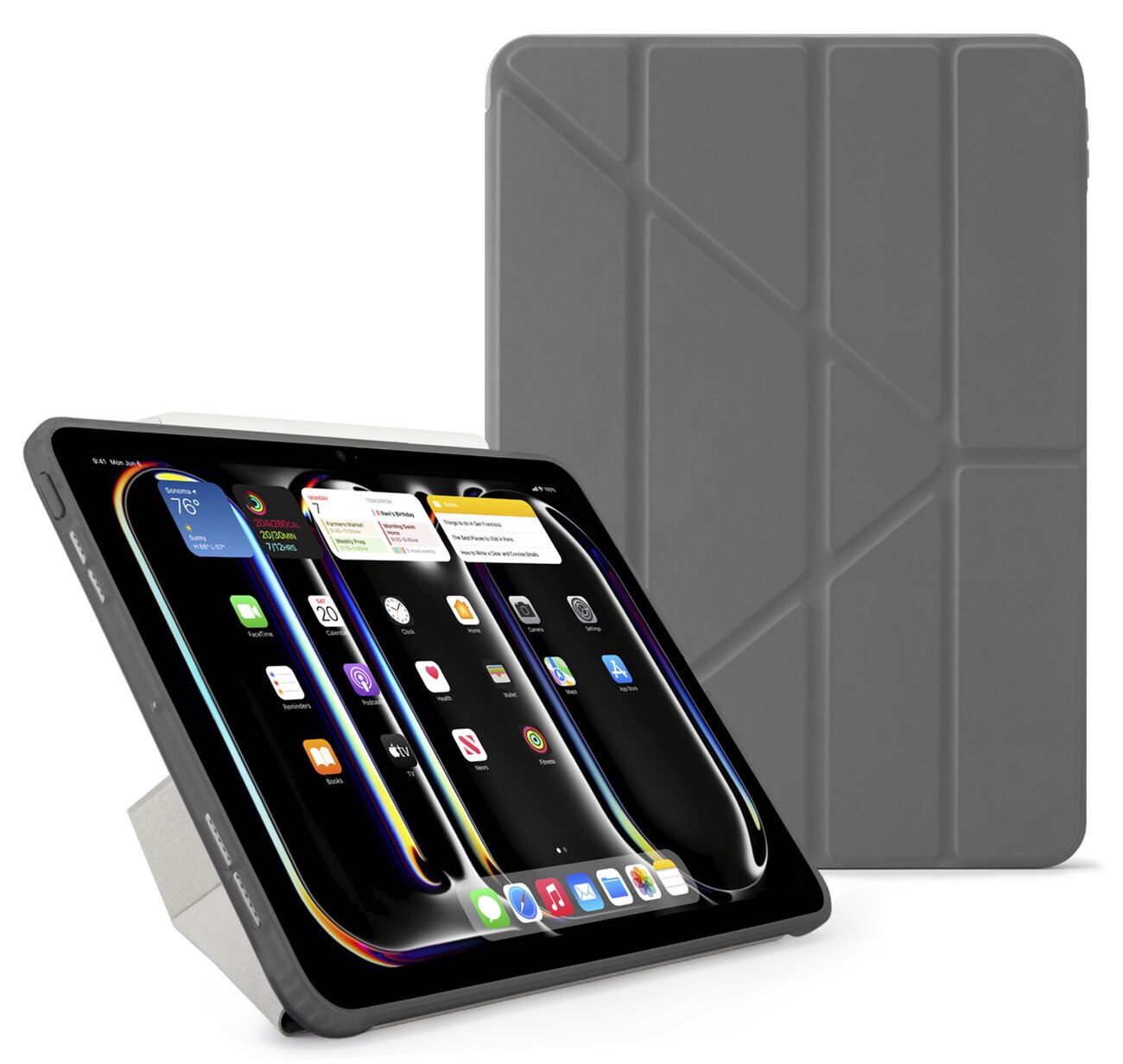 كفر Origami No1 لايباد برو 11 انش اصدار 2024 من Pipetto / ضد الطيحات / ستاند مدمج / رمادي