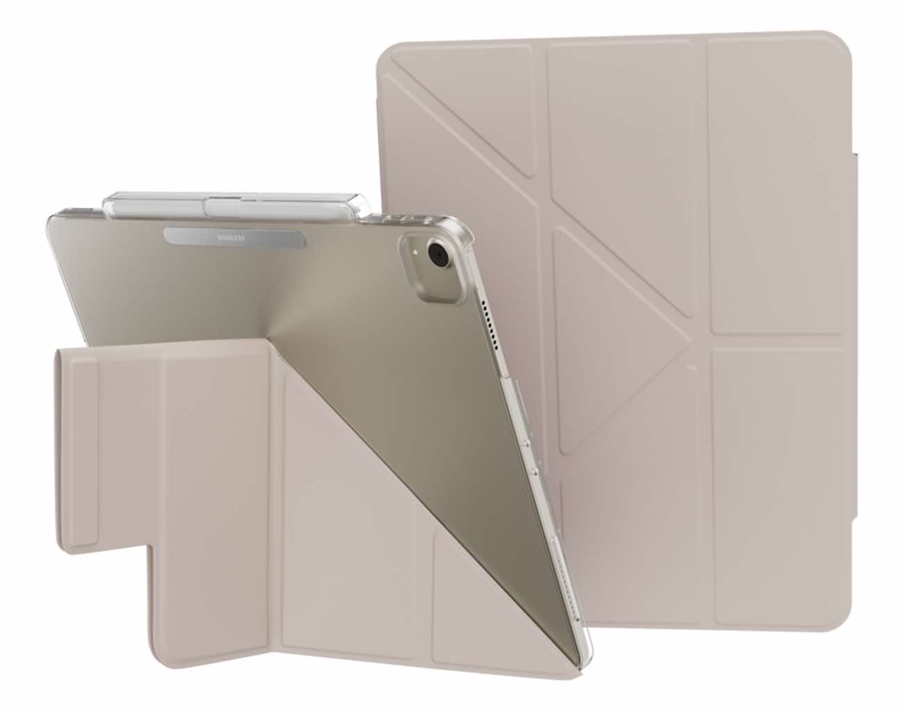 كفر MagEasy لايباد اير حجم 13 انش اصدار 2024 / ستاند مدمج / ضد الطيحات / لون Starlight White