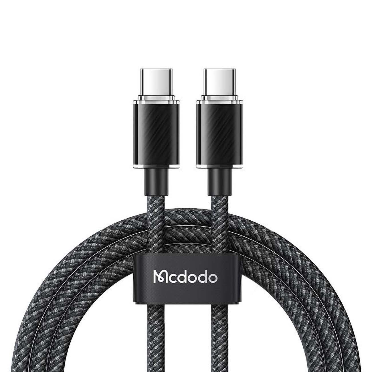 واير من Mcdodo / نوع تايب سي الى تايب سي / قوة 100 واط / مع اضاءة RGB / طول 1.2m 