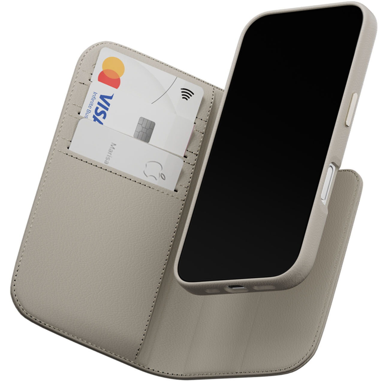 كفر MagEasy لايفون 16 برو / مع غطاء جوال مغناطيسي / ستاند + بووك / يدعم MagSafe / لون Starlight