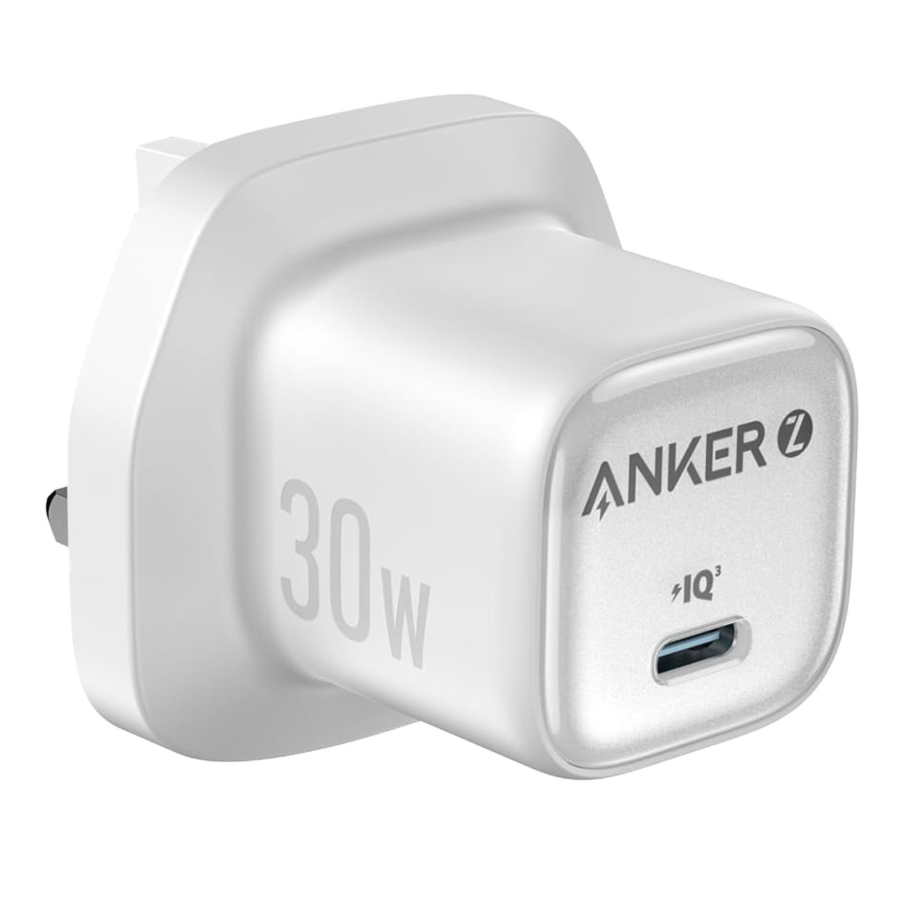 Anker Zolo Charger / 30W Power / Ultra-Compact Size / Supports PD & GaN / Type-C Port / White