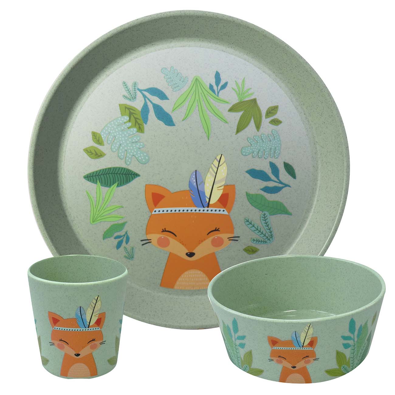 Koziol Harry Kids Tableware Set / Includes Plate + Bowl + Cup / Green