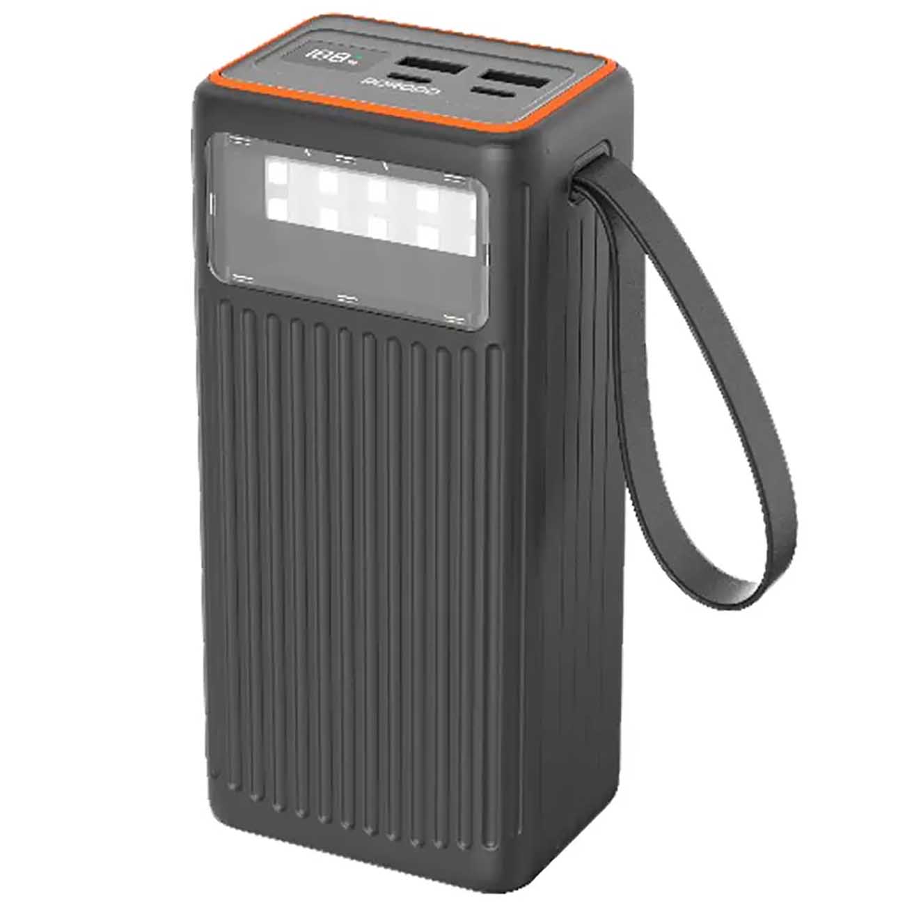  بطارية سعة 40 الف من بورودو / مدخلين تايب سي + مدخلين USB / مع فلاش لايت / قوة 65 واط