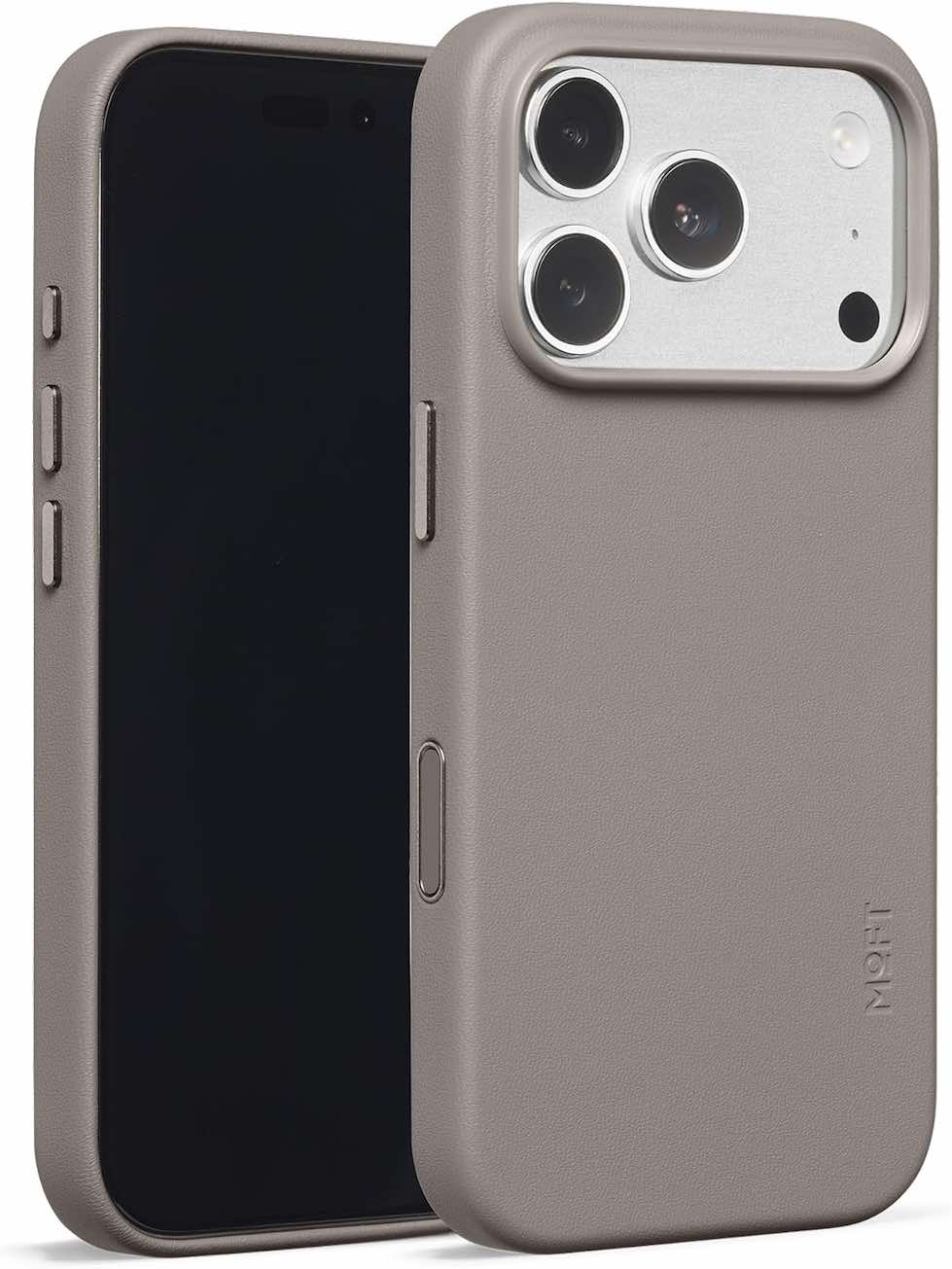 Moft Case for iPhone 17 Pro / Drop Resistant / Supports MagSafe / Vegan Leather / Taupe