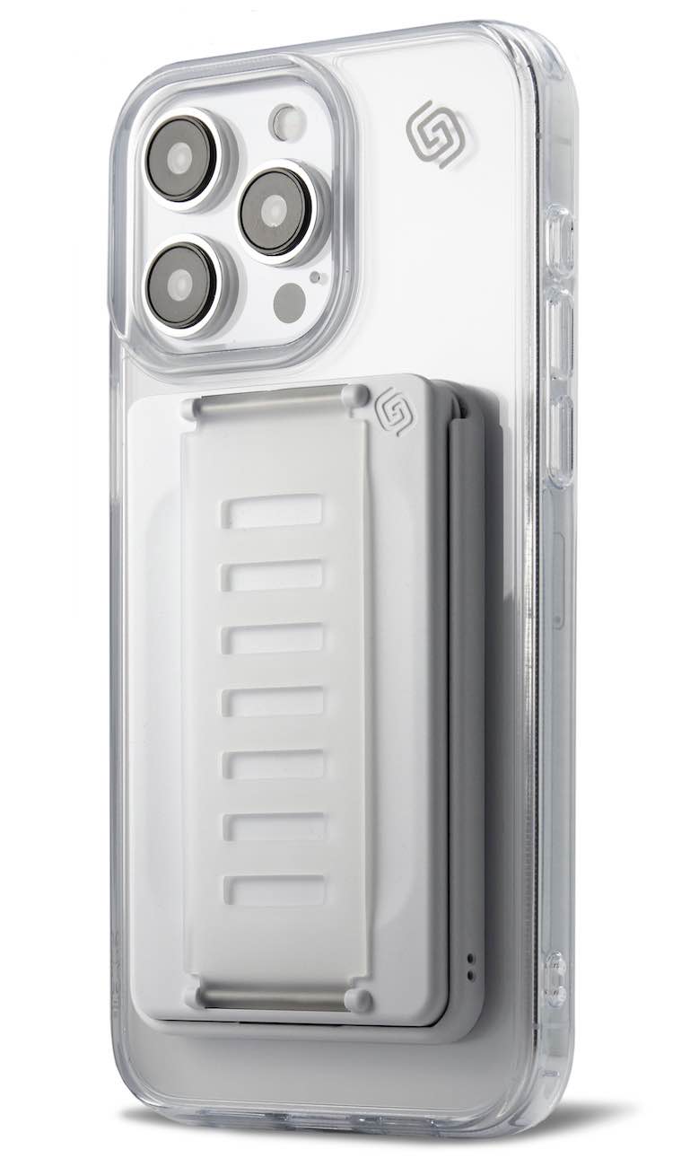 مسكة و بوك Grip2u المغناطيسية / تدعم MagSafe / يسع 3 بطاقات / ابيض