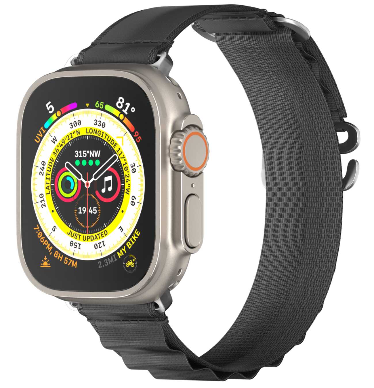 Apple Watch SwitchEasy Active Band / Sizes 44 / 45 / 49 / Sporty + Elegant / Black