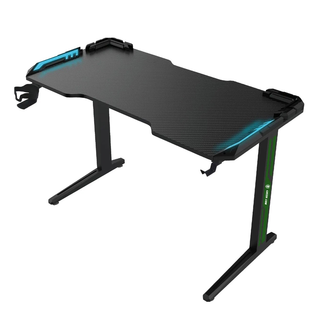 طاولة جيمنغ من جرين / حجم 120x73x60 سم / اضاءة RGB / ستاند سماعة و كوب
