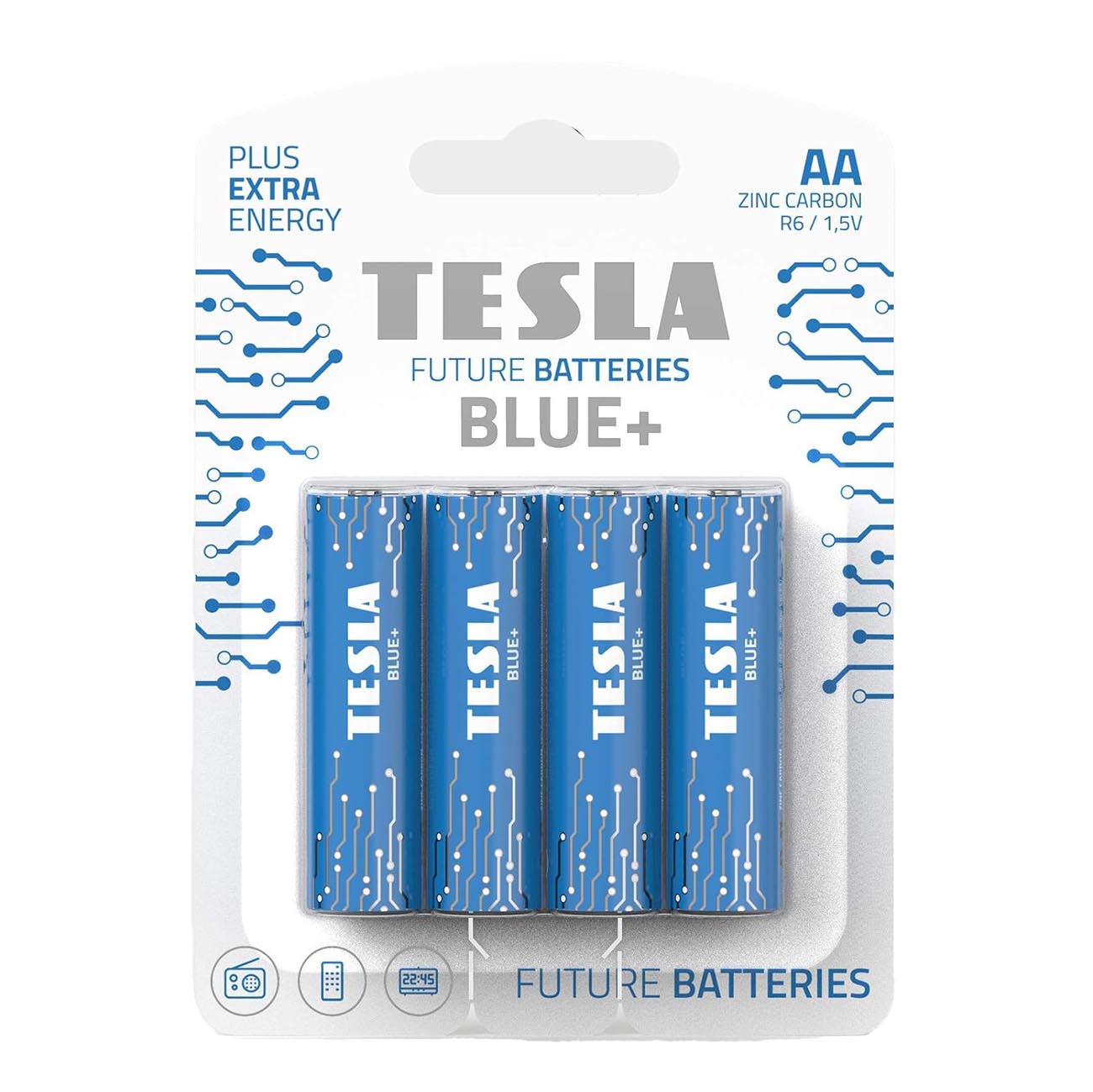 بطاريات TESLA Blue بلس نوع AA / حزمة من 4 بطاريات