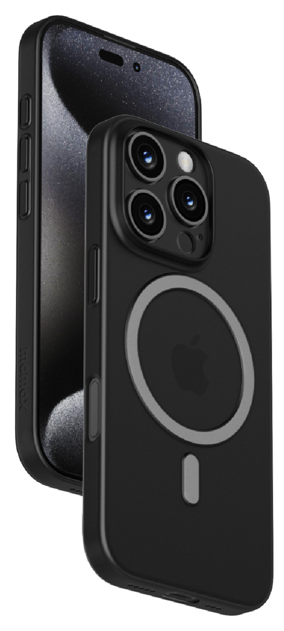 كفر Momax Lite لايفون 16 برو ماكس / يدعم MagSafe / تصميم نحيف / ضد الطيحات / اسود