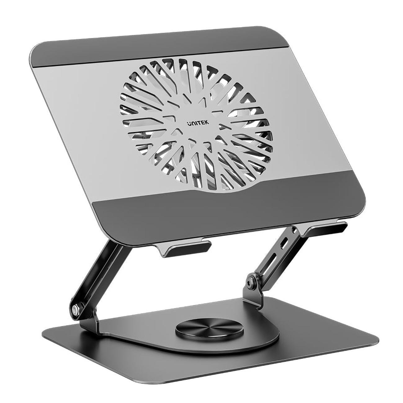 Unitek Adjustable Laptop Stand / with Magnetic Cooling Fan / Supports up to 4.5 kg