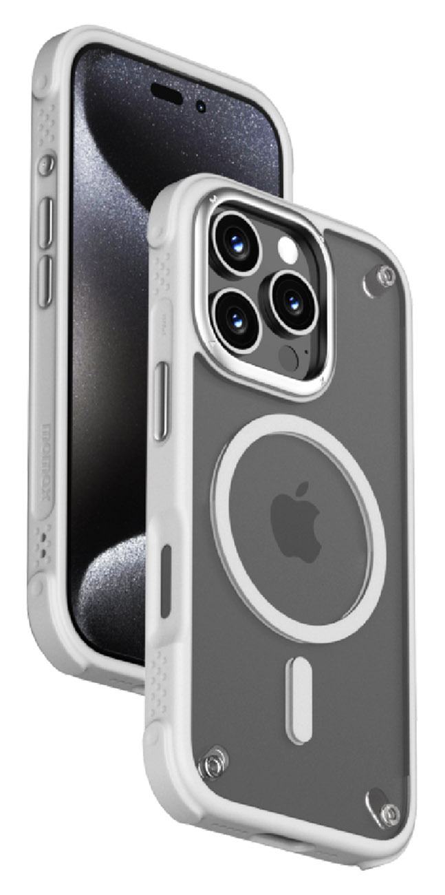 كفر Momax Air لايفون 16 برو / يدعم MagSafe / ضد الطيحات / شفاف مع اطار رصاصي