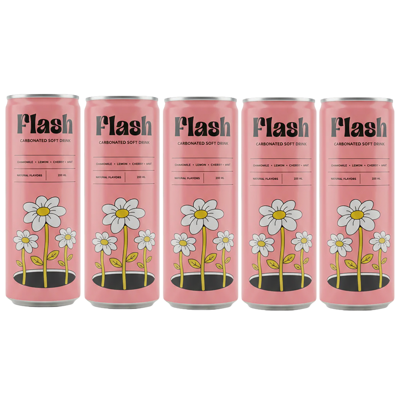 Flash Carbonated Soft Drink / 250ml / 5 Pieces / Pink