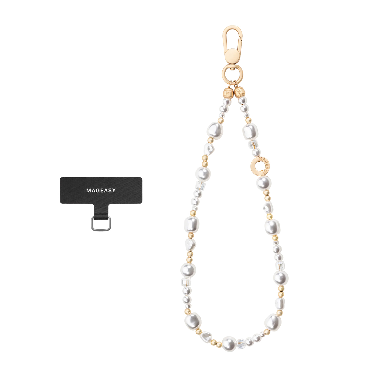MagEasy Phone Wrist Lanyard / Elegant Design / White Pearl