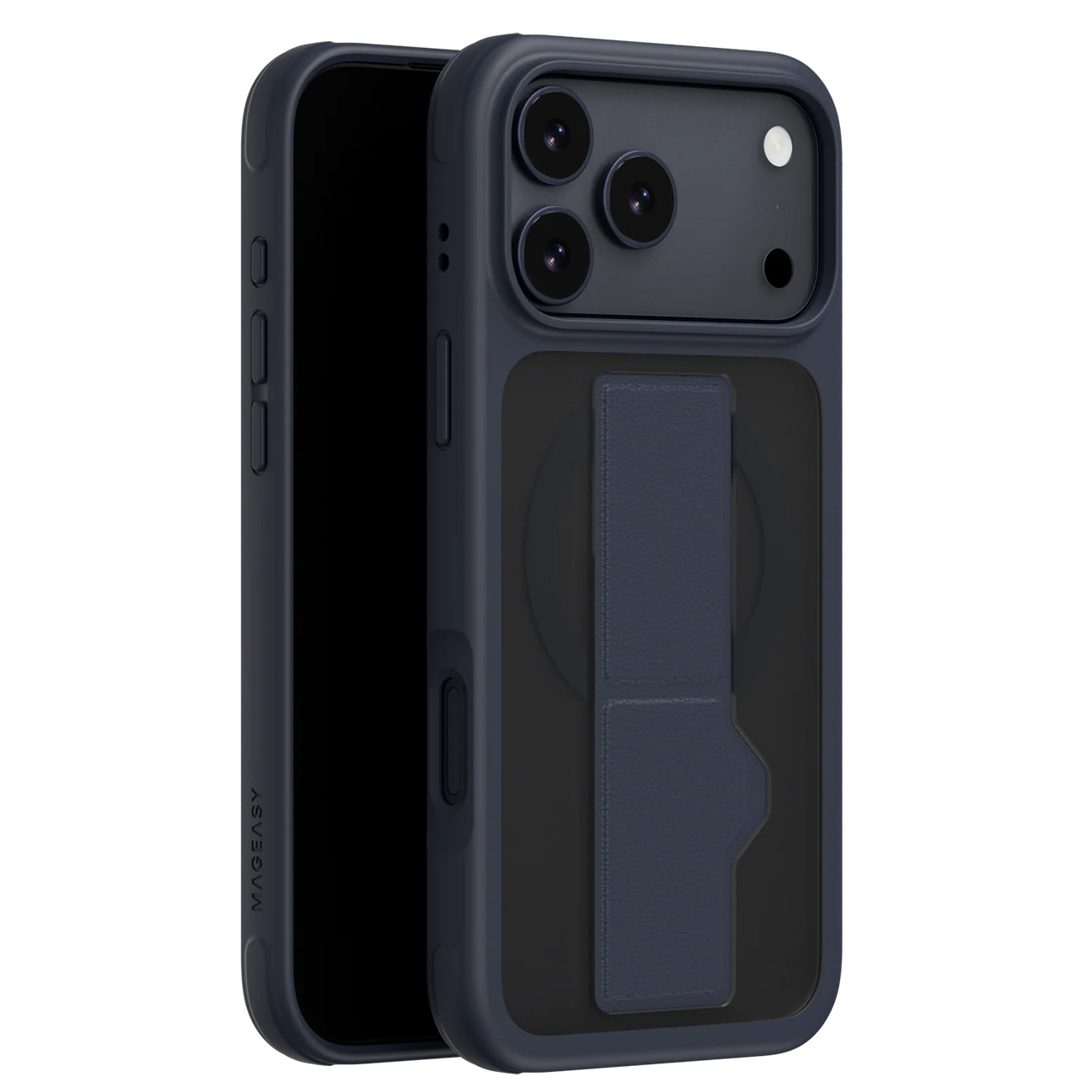 MagEasy GrabStand Case for iPhone 17 Pro / Built-in Stand + Grip / Supports MagSafe / Midnight