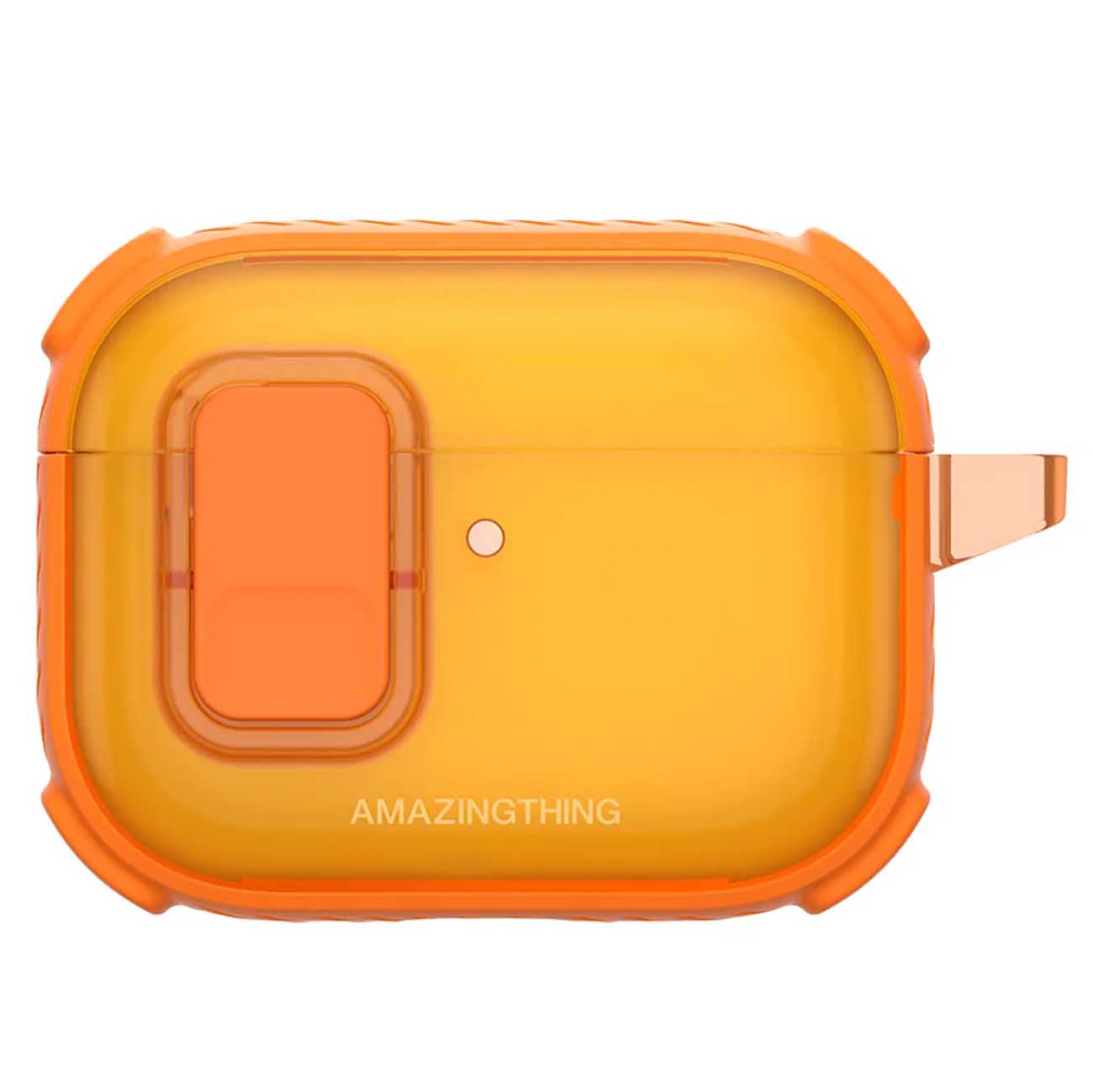 كفر AmazingThing Titan Pro لسماعة ابل AirPods برو 3 / يدعم الشحن اللاسلكي / ضد الطيحات / برتقالي
