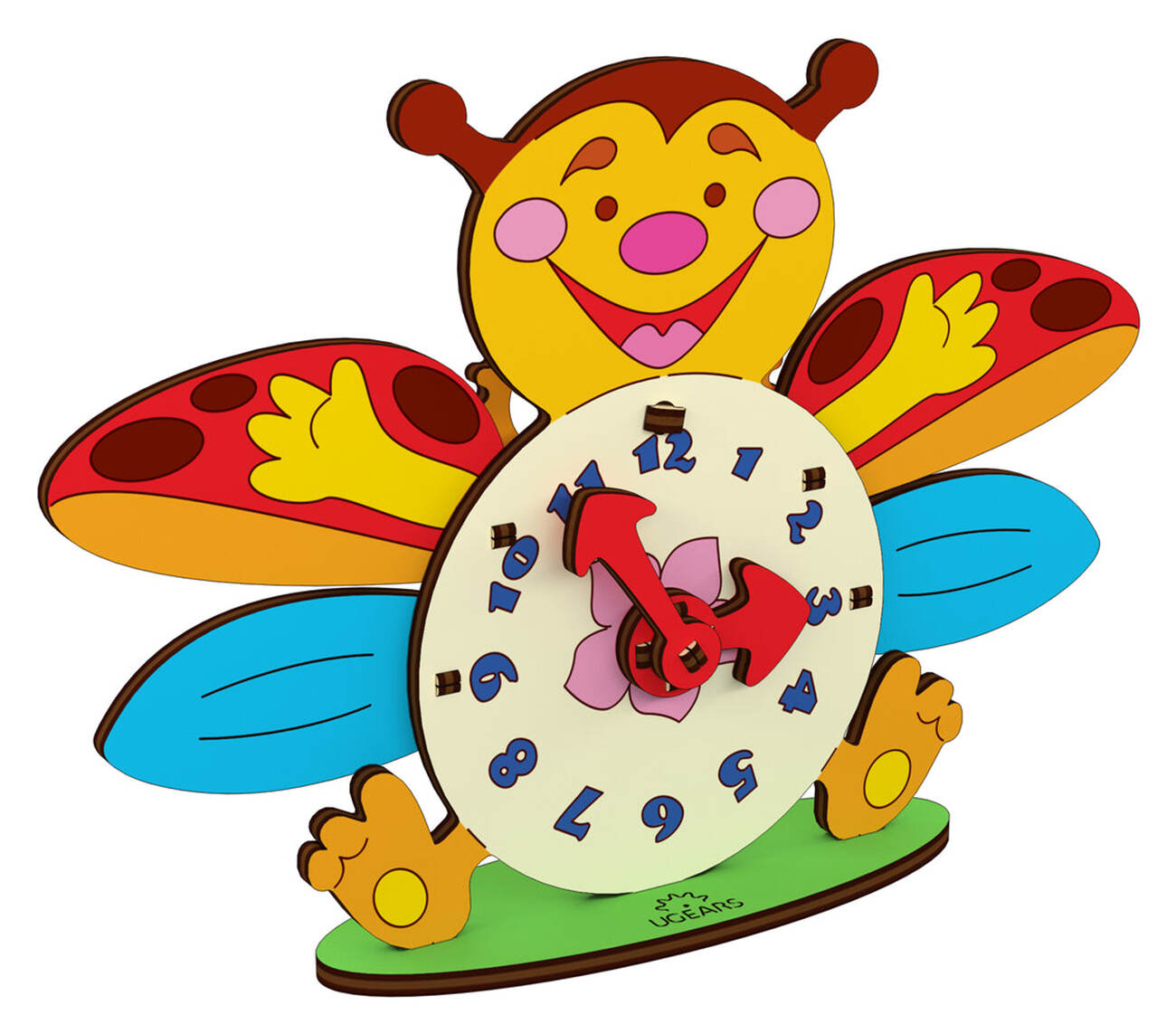 Ugears Kids Coloring Model / Wooden Pieces / Beautiful 3D Design / Clock