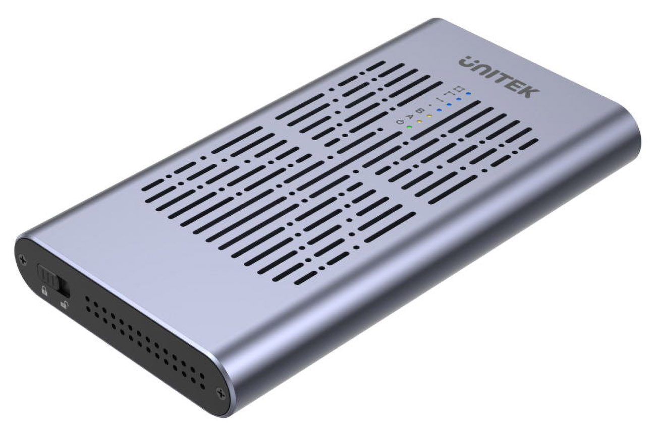 وحدة تخزين مزدوجة NVMe M.2 من يونيتك / نسخ مباشر Offline Clone / سرعة 20Gbps / مروحة تبريد داخلية 