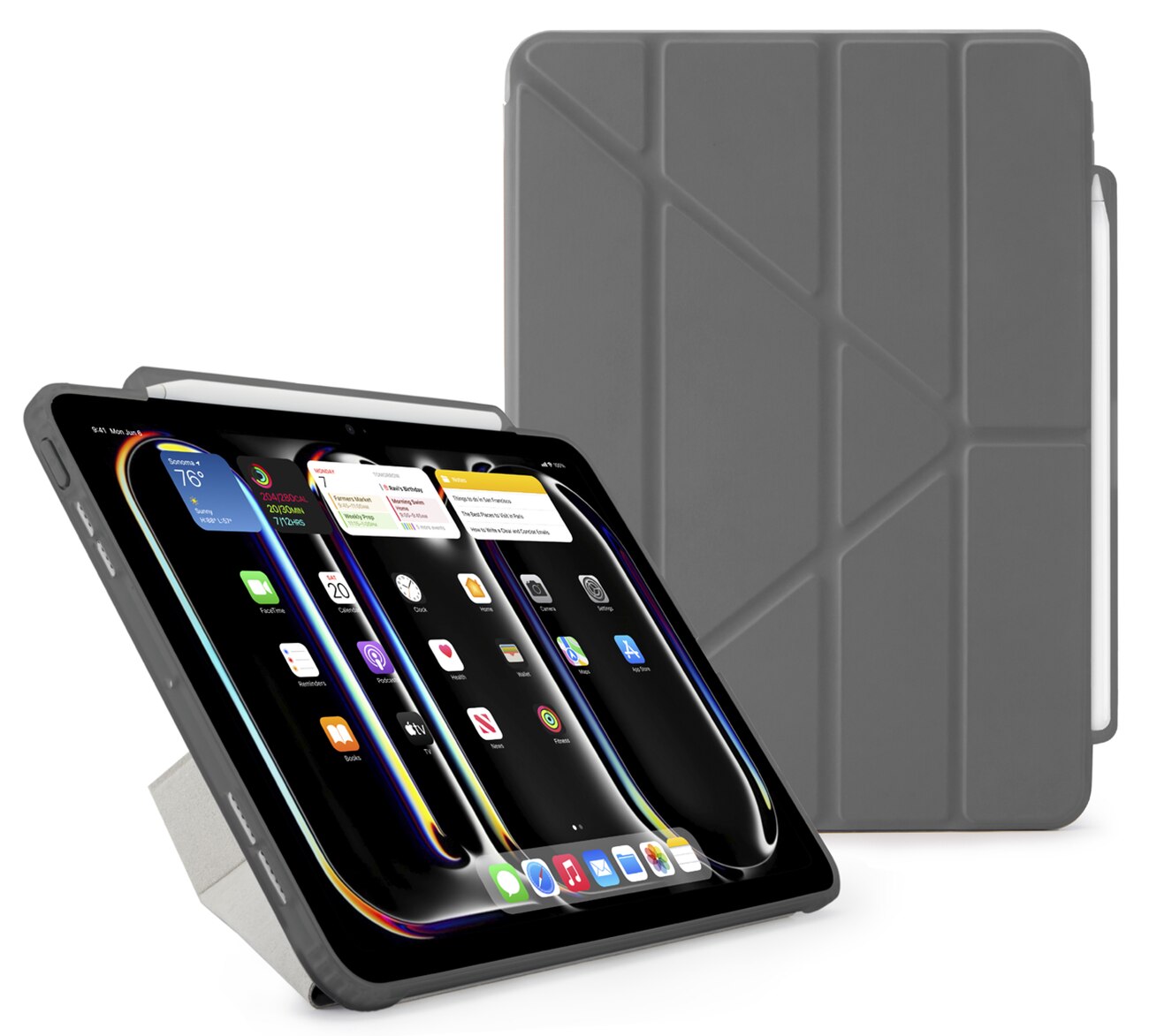 كفر Origami No3 لايباد برو 11 انش من Pipetto / ضد الطيحات / ستاند مدمج / رمادي