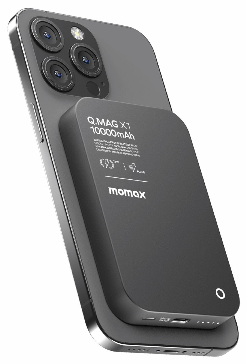 بطارية Q.Mag X المغناطيسية الجيل الثاني من Momax / تدعم MagSafe / سعة 10 الاف mAh / اسود