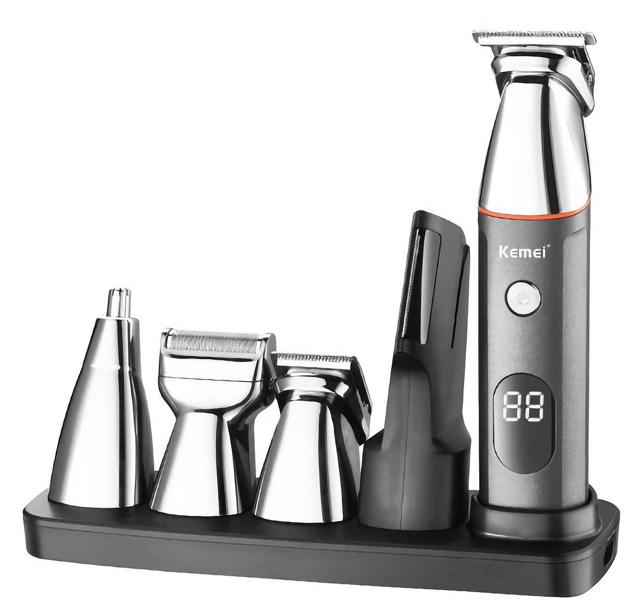 Kemei Shaver / With 5 Additional Heads / Battery-operated / LED Display ...