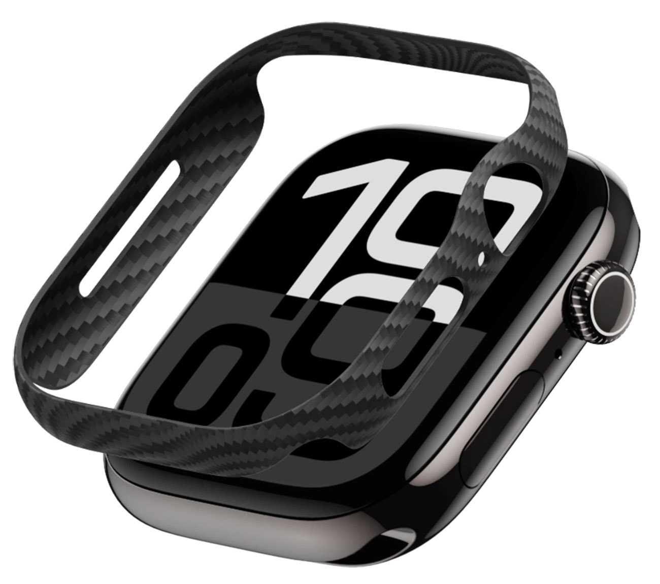 كفر PITAKA Air Case كاربون فايبر لساعة ابل 10 / حجم 46 / نحيف و خفيف جداً / اسود و رصاصي