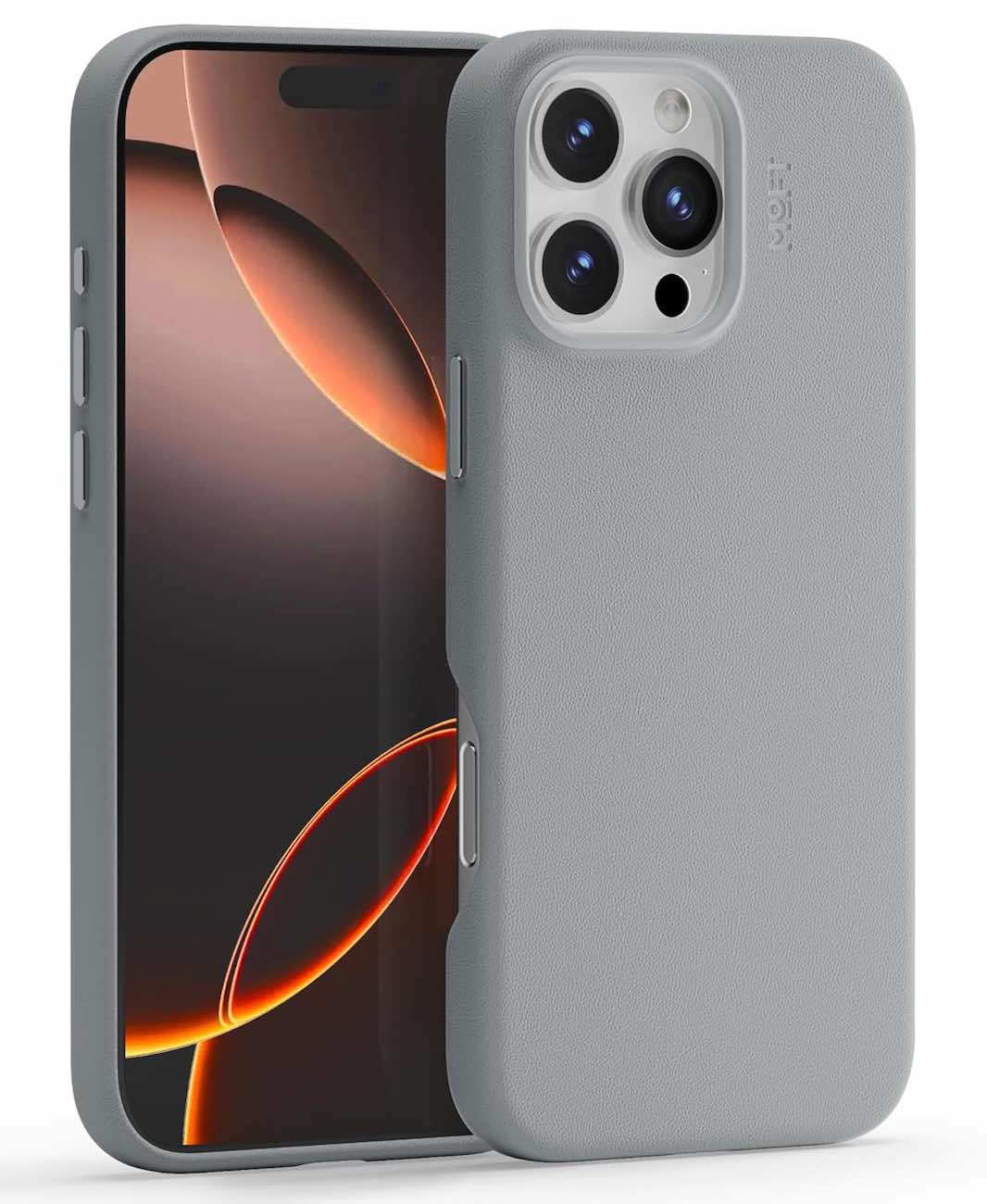 MOFT Snap Case for iPhone 16 Pro / Drop Protection / MagSafe / Vegan Leather / Cement
